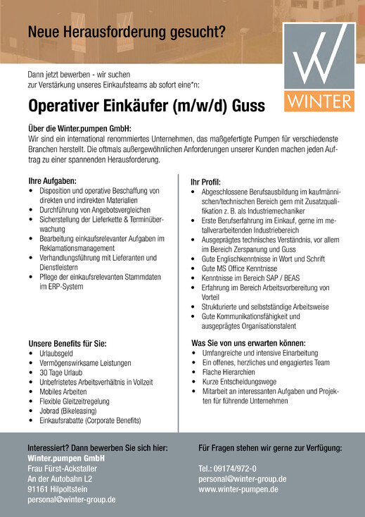 Stellenanzeige-Einkaeufer-Guss